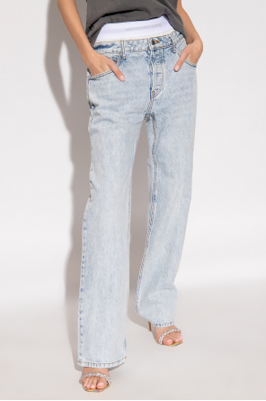 Light blue Wide leg jeans T by Alexander Wang Proenza Schouler White Label Cotton Linen Shorts WeiB Tgkb5Shops Bermuda